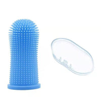 Petmonde-Brosse à Dents Super Douce pour Chien et Chat, Outil de Soins de la Mauvaise Haleine, Sans Silicone, Accessoires Pour Chiens et Chat-Bleu-Petmonde