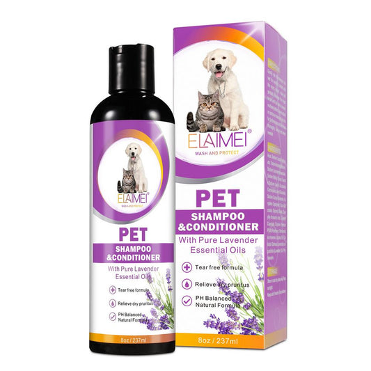 Shampooing adoucissant pour animaux de compagnie, gel douche pour chiot, chien et chat - 237ml-1-Petmonde