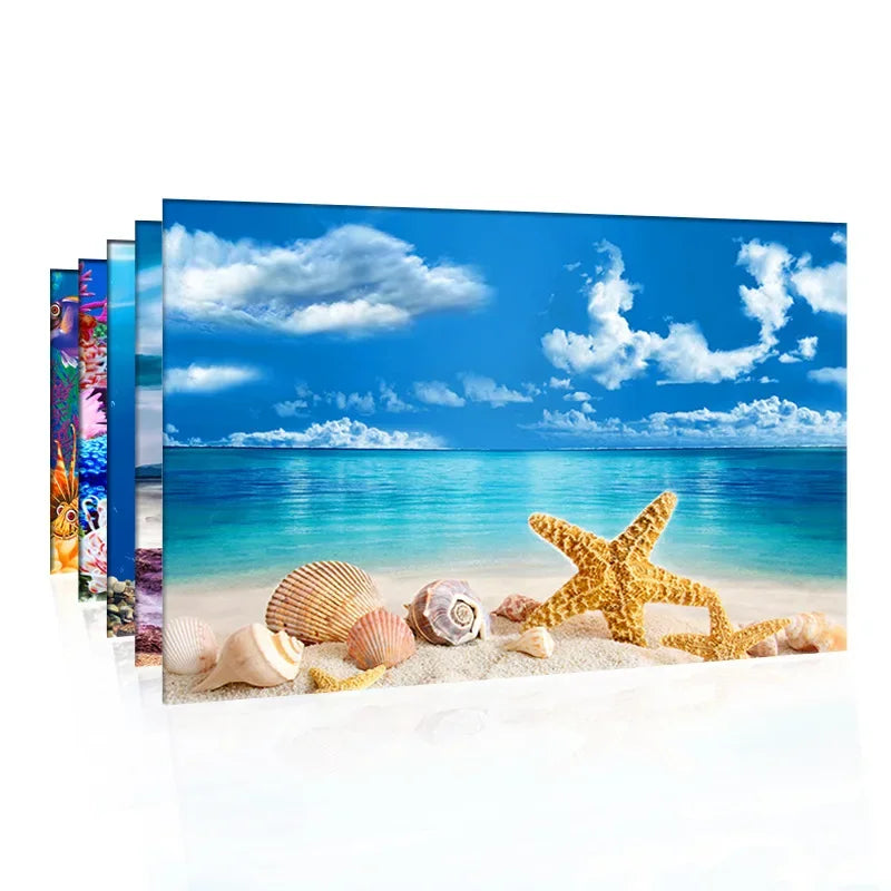 Photo de fond poster auto-adhésif monde sous-marin 3D pour aquarium affiche murale aquarium-1-Petmonde