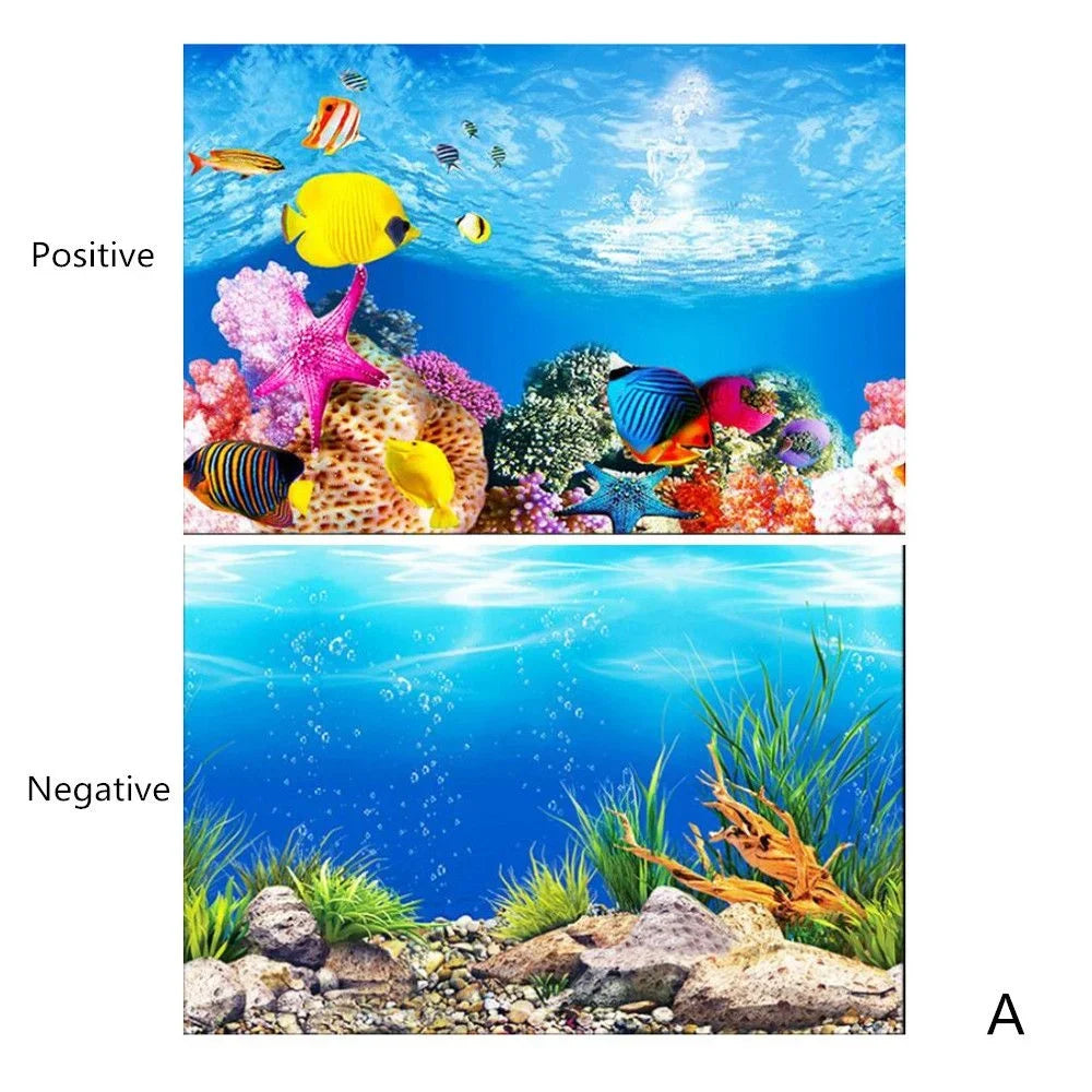 Photo de fond poster auto-adhésif monde sous-marin 3D pour aquarium affiche murale aquarium-9-Petmonde