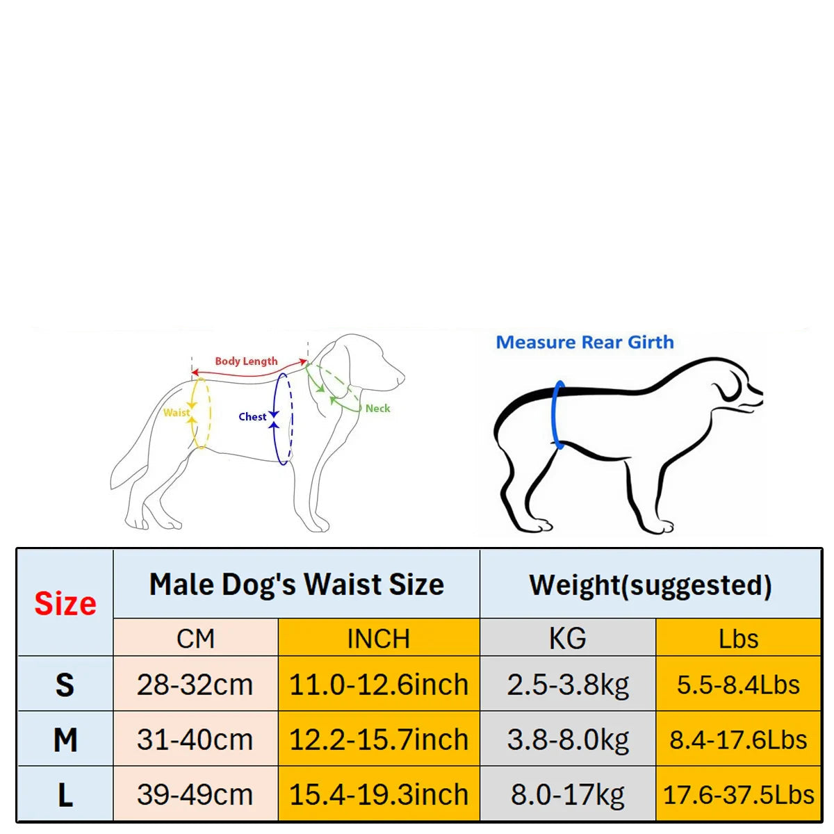 Petmonde-Couche Lavable pour Chien Mâle – Bandes Abdominales Réutilisables et Absorbantes-Petmonde