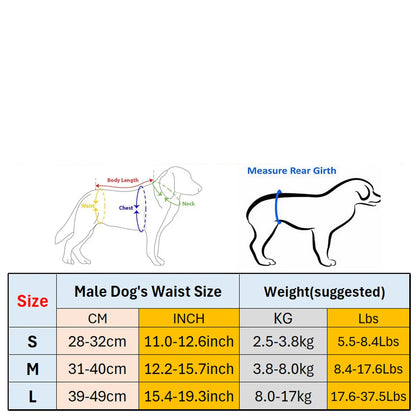 Petmonde-Couche Lavable pour Chien Mâle – Bandes Abdominales Réutilisables et Absorbantes-Petmonde