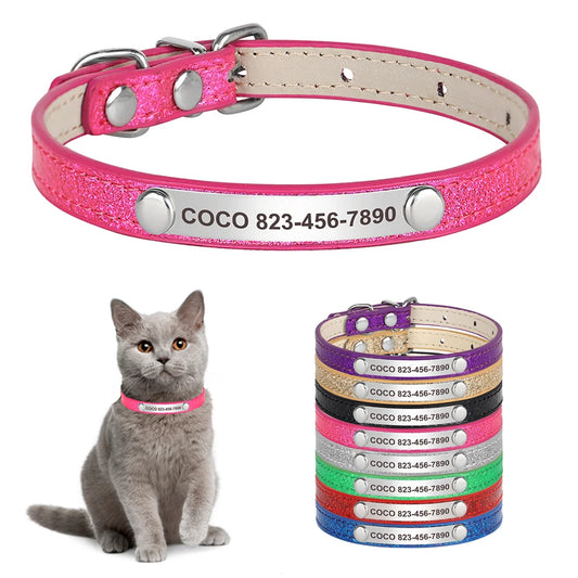 Collier Personnalisé en Cuir pour Chat & Petit Chien – Gravure Offerte-1-Petmonde