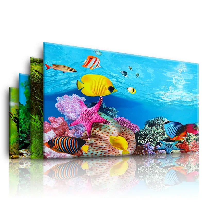 Photo de fond poster auto-adhésif monde sous-marin 3D pour aquarium affiche murale aquarium-10-Petmonde