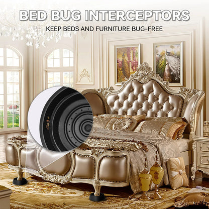 Intercepteurs pour Punaises de Lit Bed Bug Blocker Pro, Pièges à Punaises de Lit, Dispositif de Capture et de Détection pour Pieds de Lit - Lot de 4-6-Petmonde