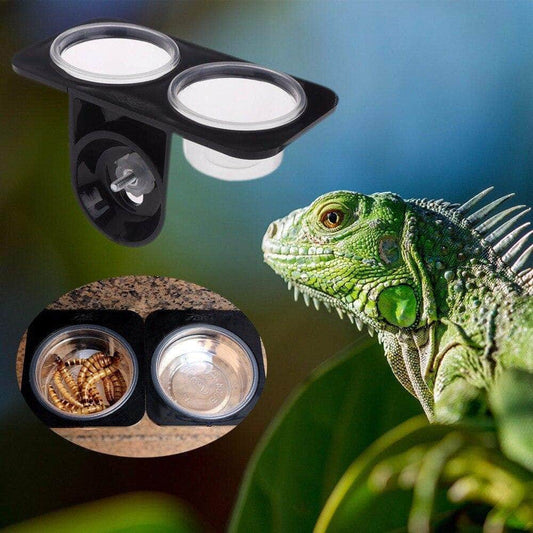 Bol d’Alimentation Suspendu pour Reptiles – Simple ou Double avec Ventouse-1-Petmonde