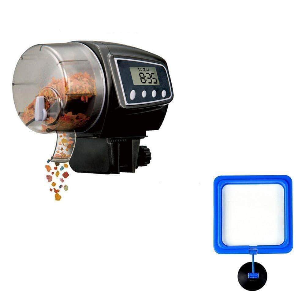 Distributeur automatique de nourriture pour poissons quantité ajustable et programmable avec affichage LCD pour aquarium plusieurs modèles-2-Petmonde