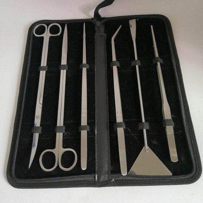 Kit de 6/10 outils aquascaping d'aquarium en acier inoxydable pince ciseaux spatule pour plantation et entretien d'aquarium-8-Petmonde