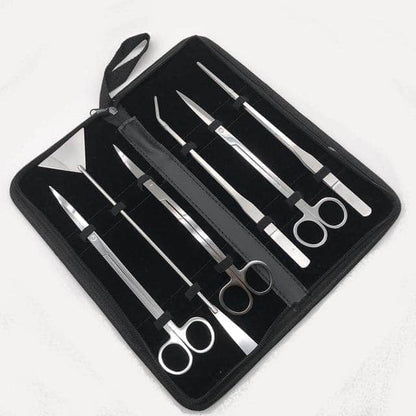 Kit de 6/10 outils aquascaping d'aquarium en acier inoxydable pince ciseaux spatule pour plantation et entretien d'aquarium-7-Petmonde