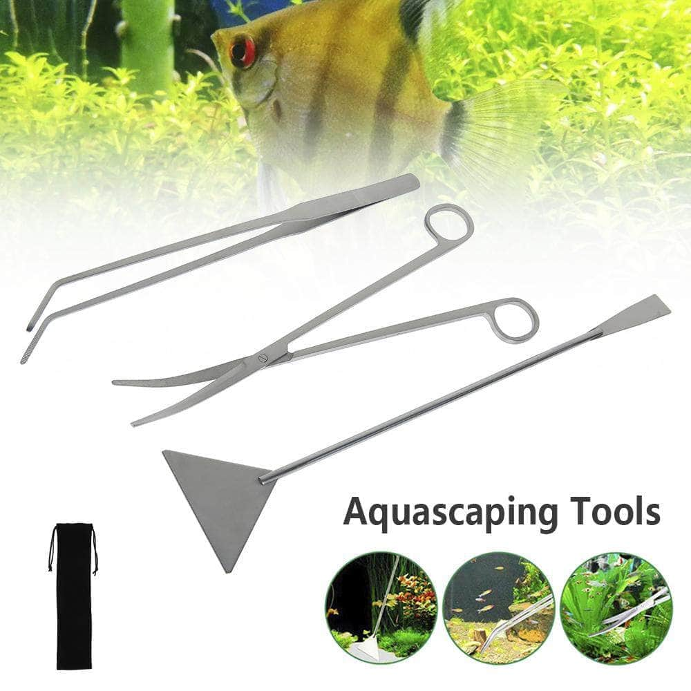 Kit de maintenance et d'entretien pour plantes d'aquarium outils aquascaping en acier inoxydable-4-Petmonde