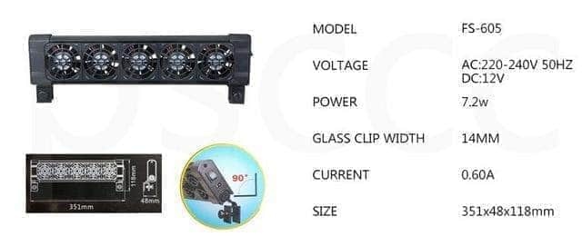 Refroidisseur à basse consommation d'énergie ventilateur pour toutes tailles d'aquarium-14-Petmonde